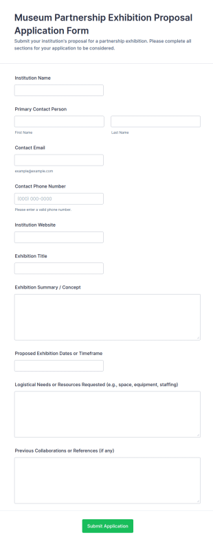 Museum Partnership Exhibition Proposal Form Template