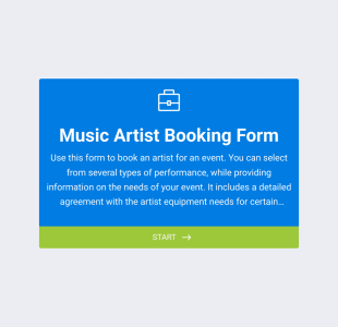 Music Artist Booking Form Template