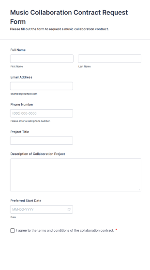 Music Collaboration Contract Request Form Template