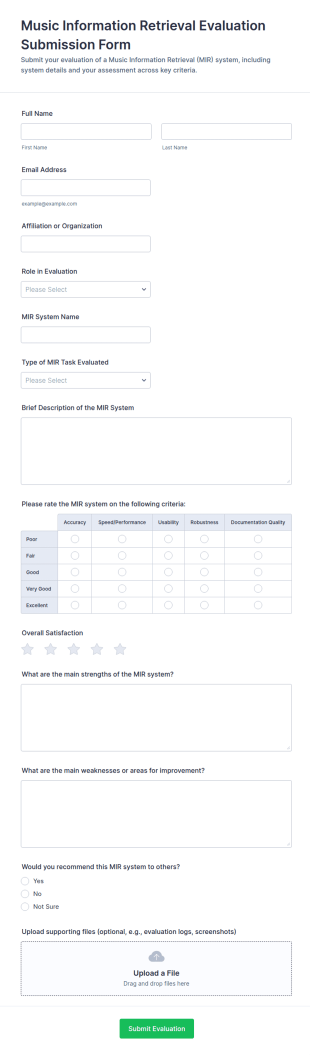 Music Information Retrieval Evaluation Submission Form Template