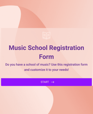Music School Registration Form Template