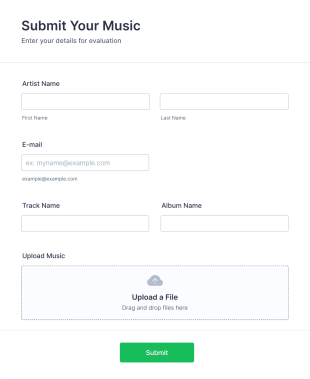 Music Submission Form Template