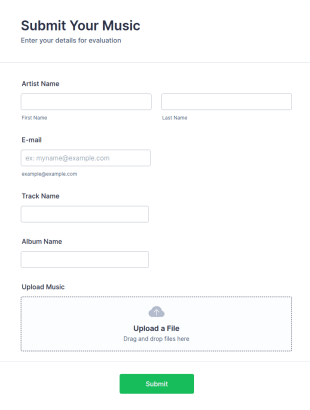 Music Submission Form Template