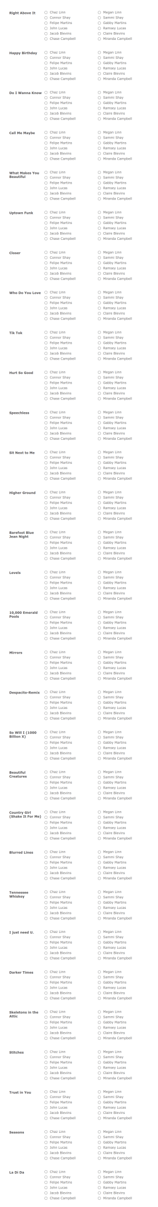 Music Trivia Form Template