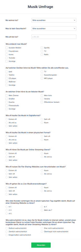 Musik Umfrage