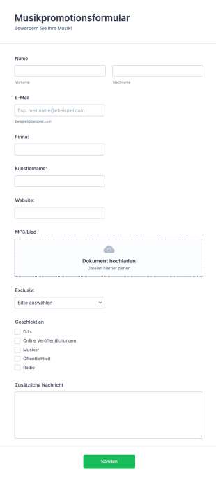 Musikpromotionsformular