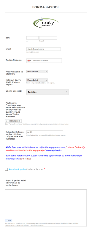 Müşteri Anlaşma Form Şablonu