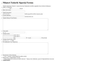 Müşteri Tedarik Siparişi Form Şablonu