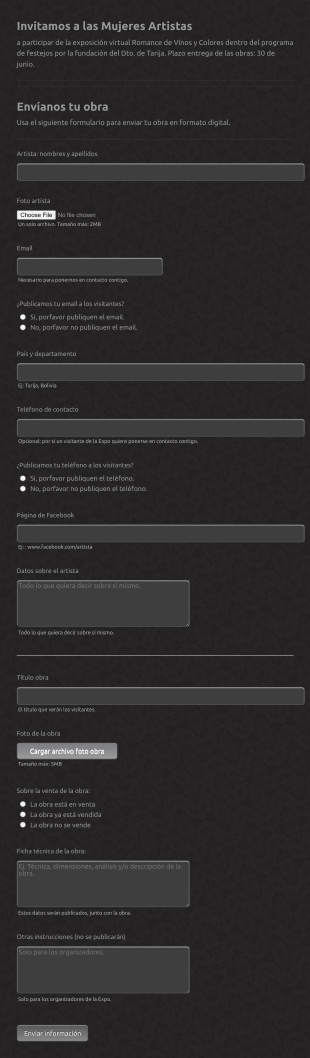 Musuq Nuna Formulario Envío Obra Form Template