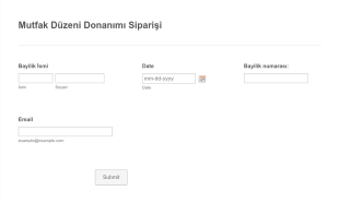 Mutfak Düzeni Donanımı Siparişi Form Şablonu