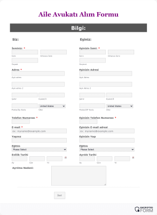 Müvekkil Kayıt Form Template