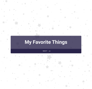 My Favorite Things Questionnaire Form Template