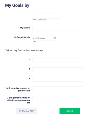 My Goals By Form Template