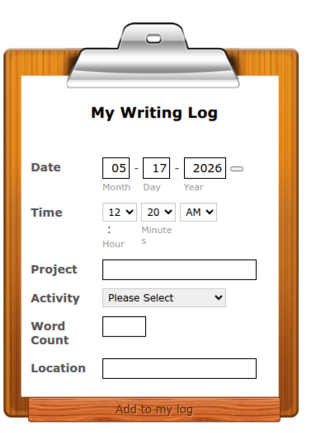 My Writing Log: Track Your Writing Form Template