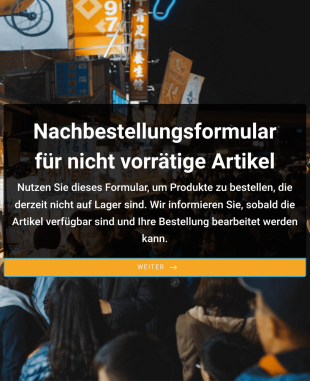 Nachbestellungsformular Für Nicht Vorrätige Artikel