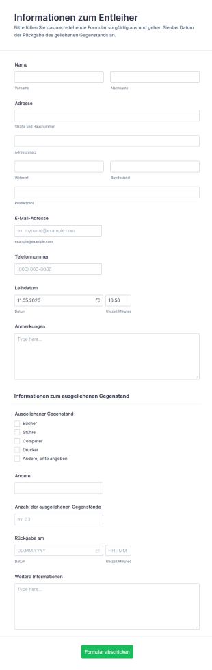 Nachverfolgung Von Leihgegenständen