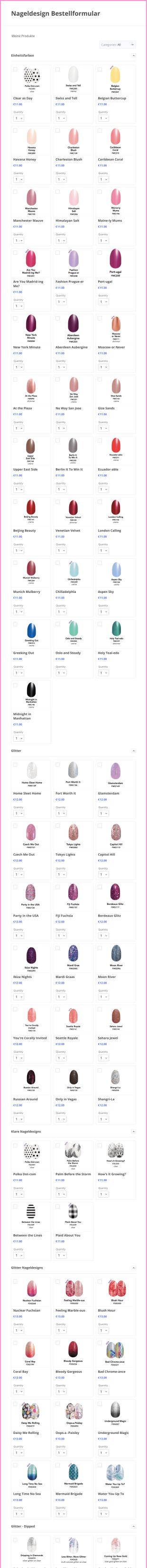 Nageldesign Bestellformular Form Template