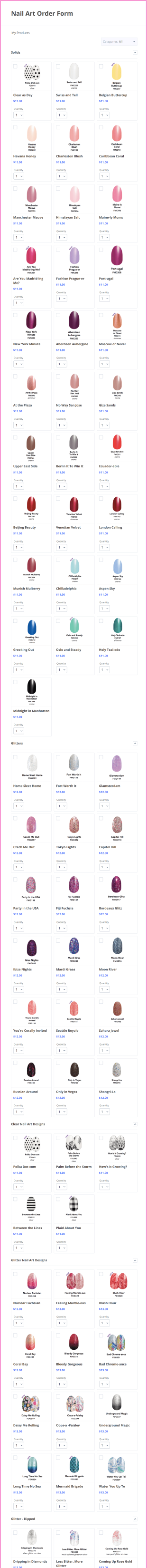 Nail Art Order Form Template