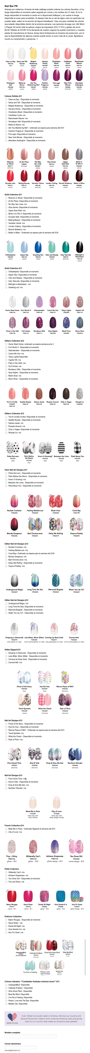 Nail Bar PR Color Street Orden De Catálogo
