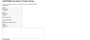 Nail Polish Inventory Tracker Form Template