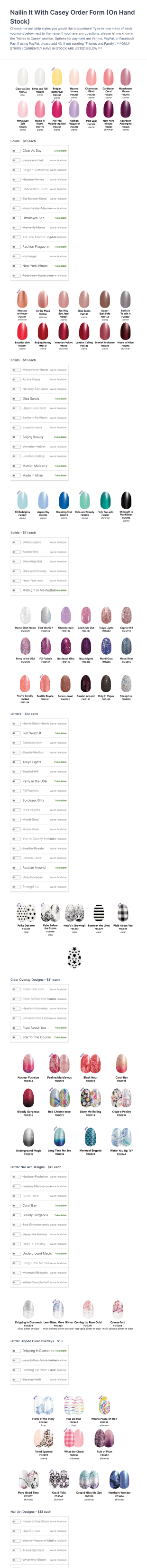 Nail Salon Product Order Form Template