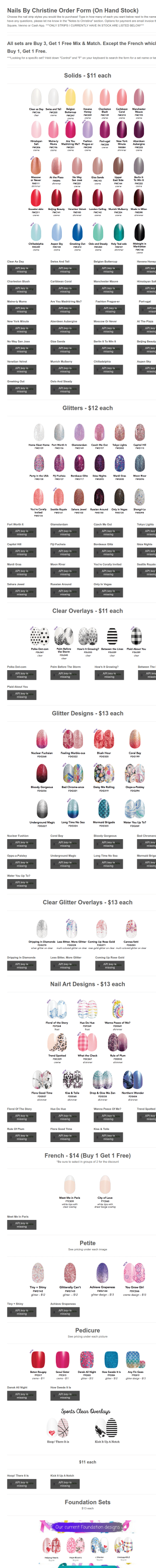 Nails By Christine On Hand Stock Form Template