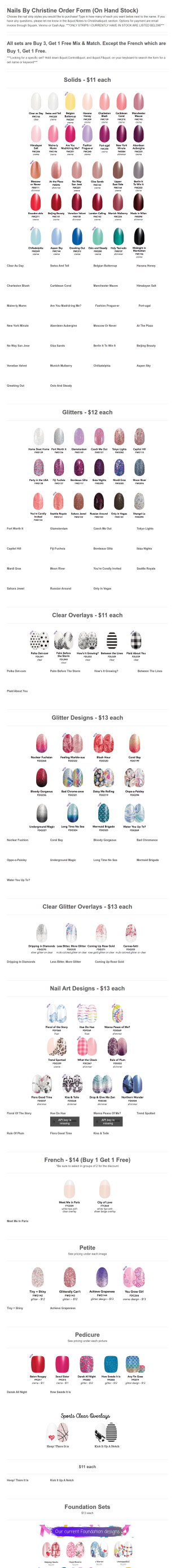 Nails By Christine On Hand Stock Form Template