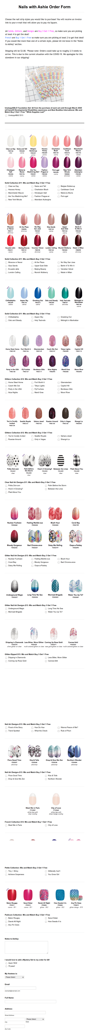 Nails With Ashie Order Form Template