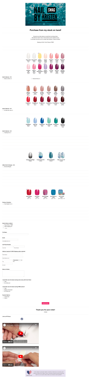Nailstrip Order Form Template