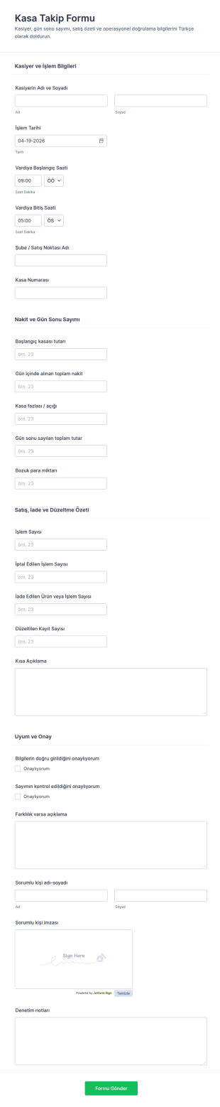 Nakit Satış Noktası Formu 🎉 Form Şablonu