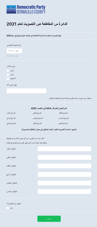 نموذج انتخابات رئيس الحي