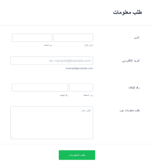 نموذج طلب المعلومات Form Template