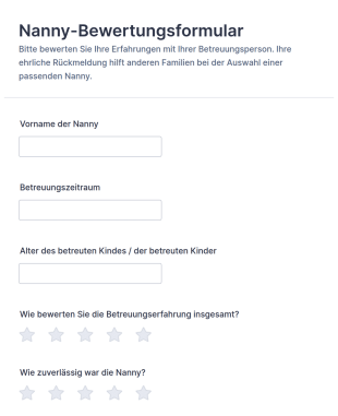 Nanny Evaluation Umfrage
