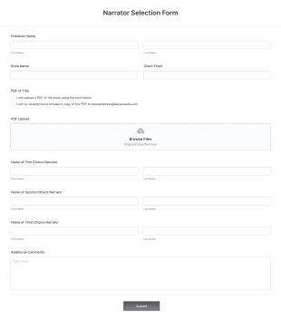 Narrator Selection Form Template