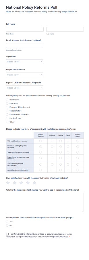 National Policy Reforms Poll Form Template