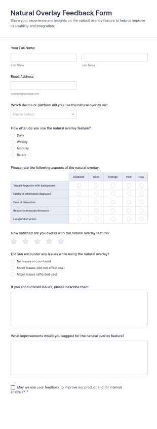 Natural Overlay Feedback Form Template