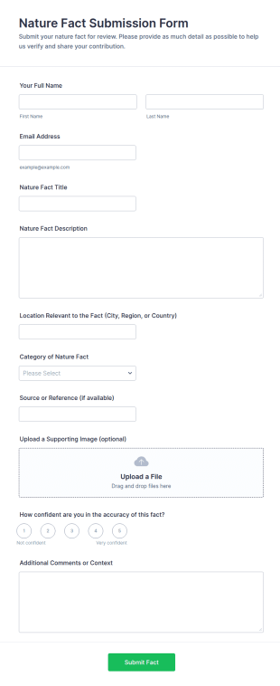 Nature Fact Submission Form Template