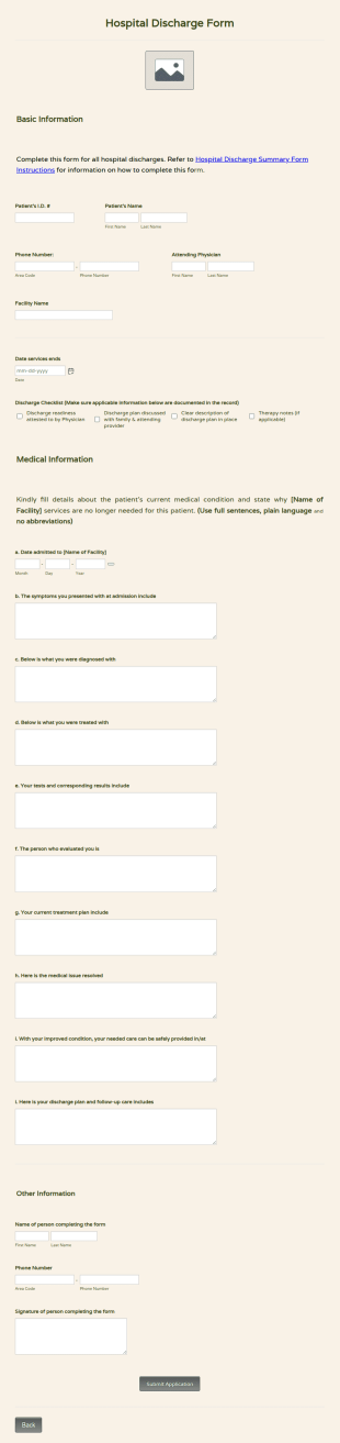 Navicent Urgent Care Medical Discharge Form Template