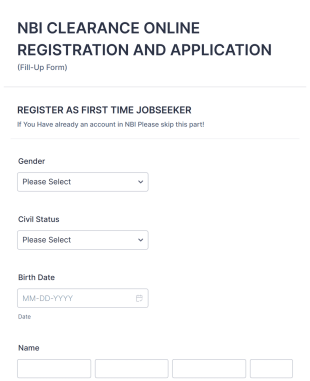 NBI Clearance Application Form Template