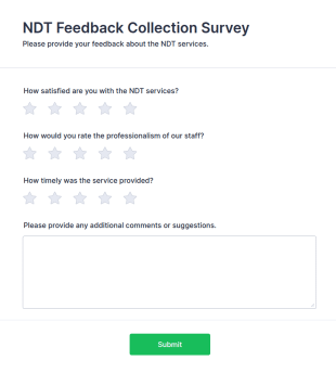 NDT Feedback Collection Survey Form Template