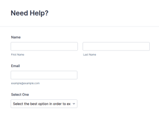 Need Help? Form Template