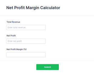 Net Profit Margin Calculator Form Template