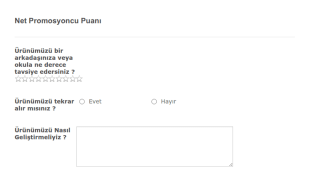 Net Promosyoncu Puanı Form Şablonu