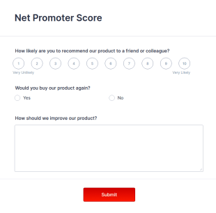 Net Promoter Score Form Template