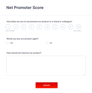 Net Promoter Score Form Template