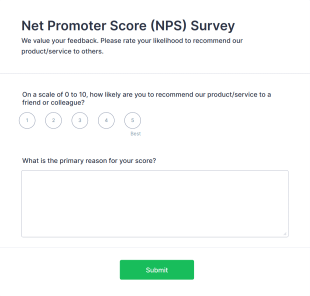 Net Promoter Score (NPS) Survey Form Template