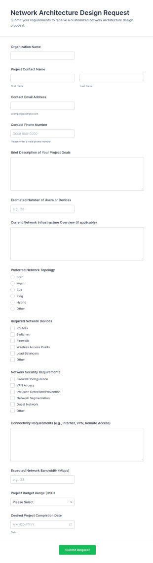 Network Architecture Design Form Template