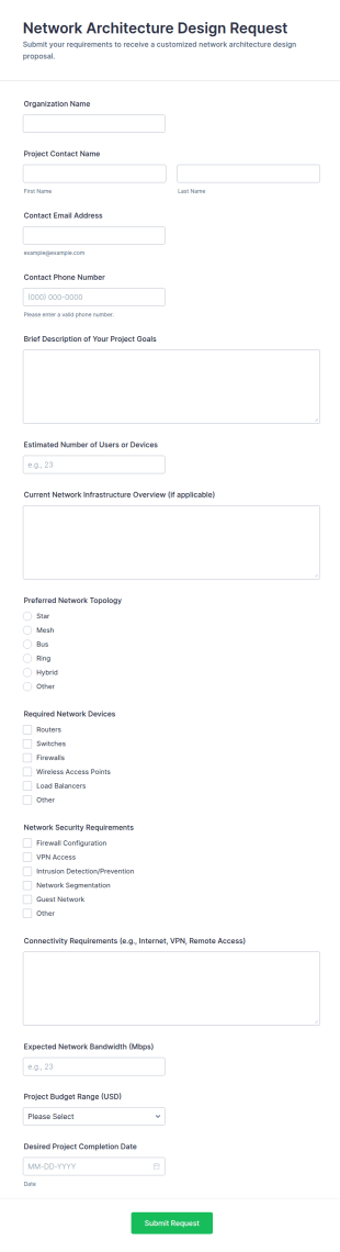 Network Architecture Design Form Template