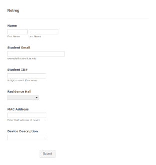 Network Device Registration Form Template