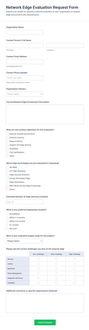 Network Edge Evaluation Request Form Template